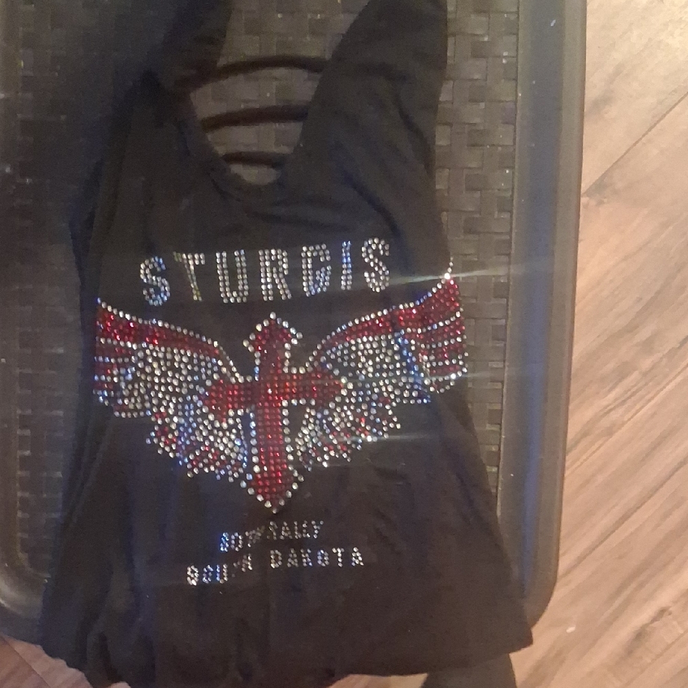 Harley-Davidson Black Tank Top with Red and Silver Accents